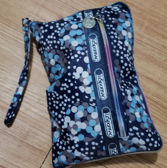 Collapsible bag lesportsac blue zip up - Picture 2 of 3